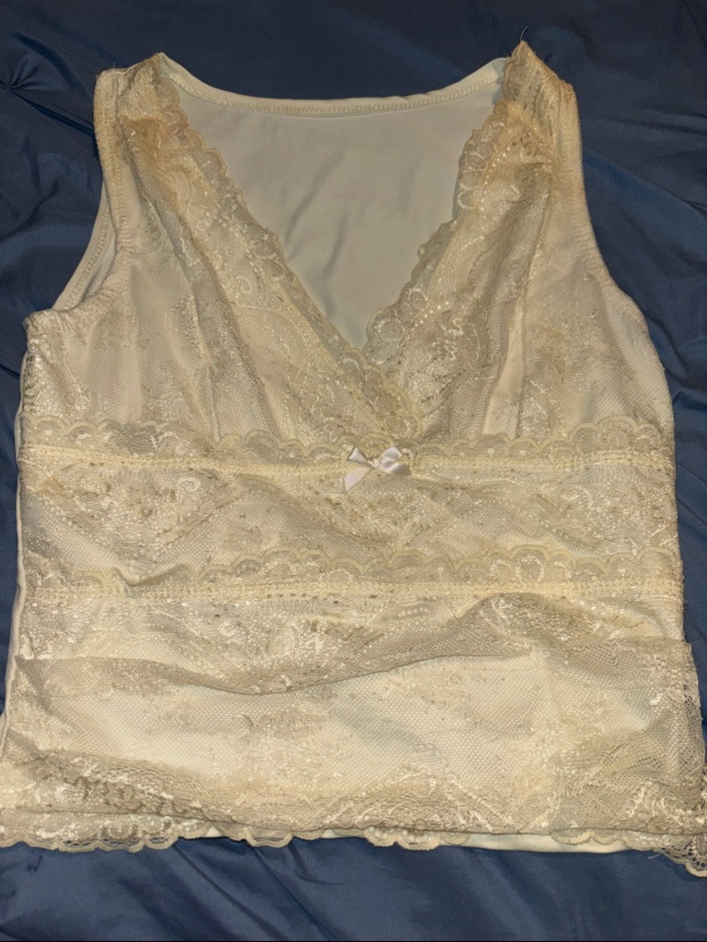 Lace Trim V-Neck Tank Top Bralette - Yellow